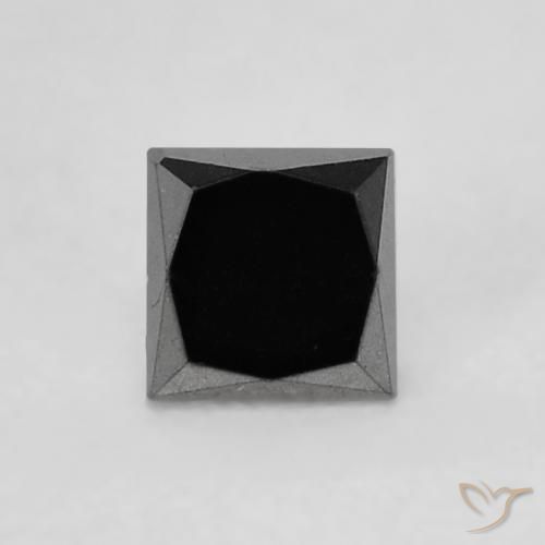 0.21ct 天然 黑色 钻石, 正方形, 不透明