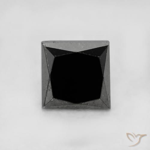 0.35ct 天然 黑色 钻石, 正方形, 不透明