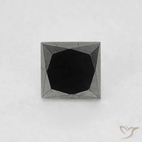 0.14ct 天然 黑色 钻石, 正方形, 不透明