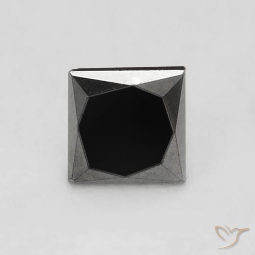 0.34ct 天然 黑色 钻石, 正方形, 不透明