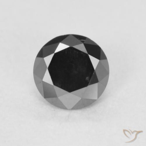 0.20ct 天然 黑色 钻石, 圆形的, 不透明