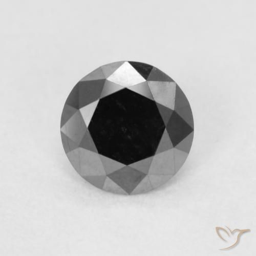 0.17ct 天然 黑色 钻石, 圆形的, 不透明