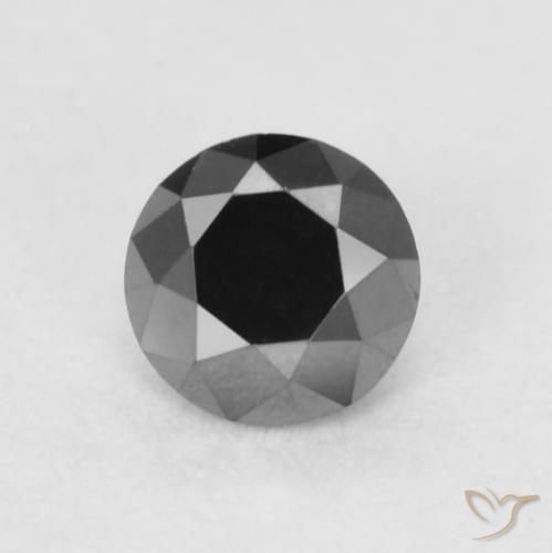 0.23ct 天然 黑色 钻石, 圆形的, 不透明