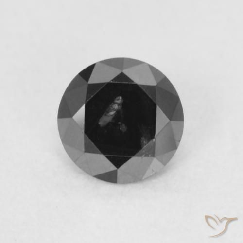 0.18ct 天然 黑色 钻石, 圆形的, 不透明