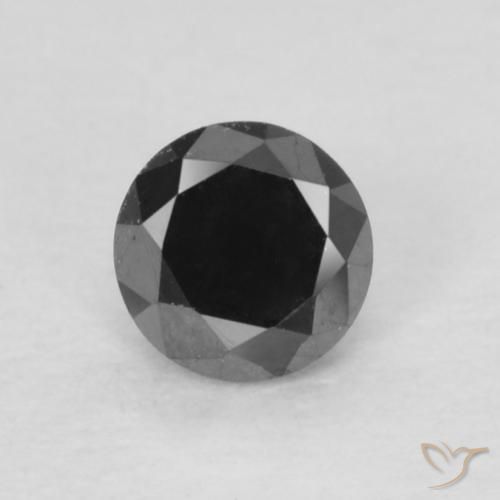0.15ct 天然 黑色 钻石, 圆形的, 不透明