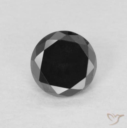 0.15ct 天然 黑色 钻石, 圆形的, 不透明