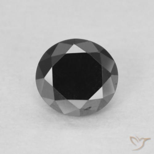 0.15ct 天然 黑色 钻石, 圆形的, 不透明
