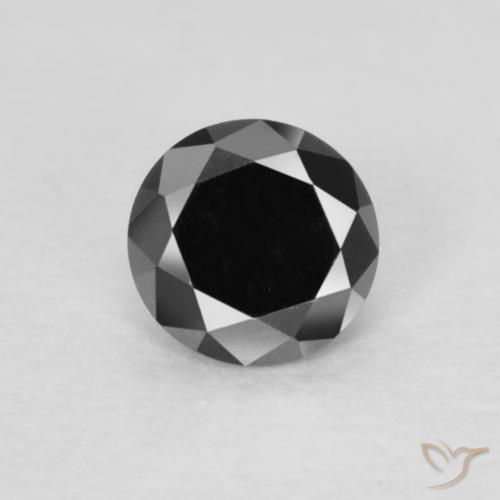 0.20ct 天然 黑色 钻石, 圆形的, 不透明