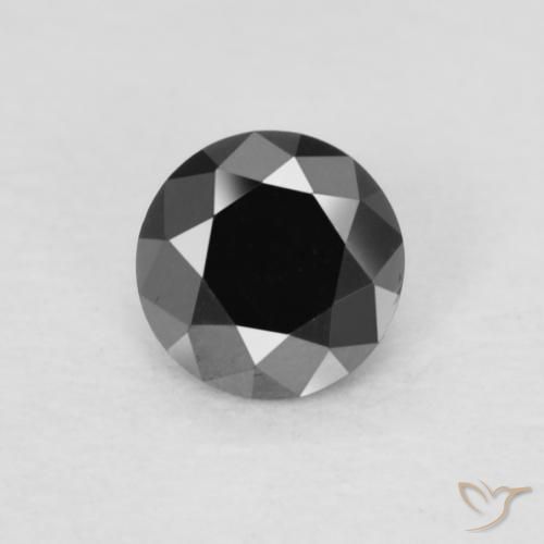 0.19ct 天然 黑色 钻石, 圆形的, 不透明