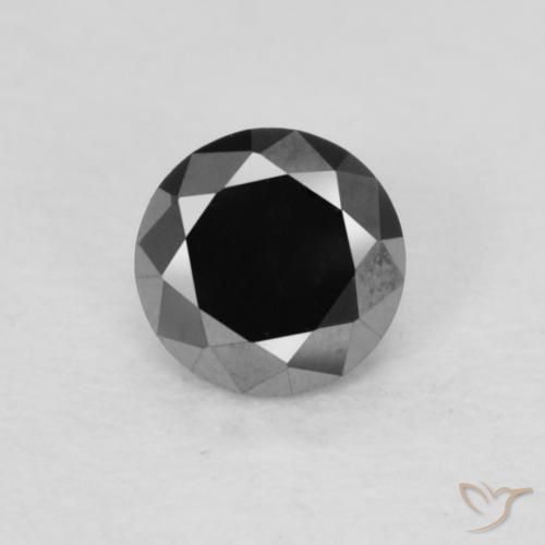 0.23ct 天然 黑色 钻石, 圆形的, 不透明