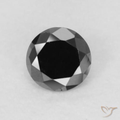 0.05ct 天然 黑色 钻石, 圆形的, 不透明