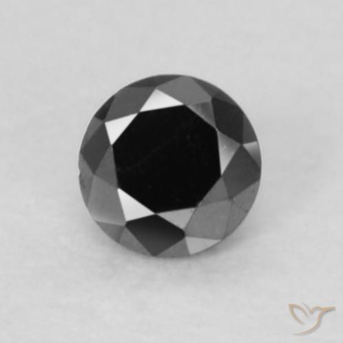 0.05ct 天然 黑色 钻石, 圆形的, 不透明