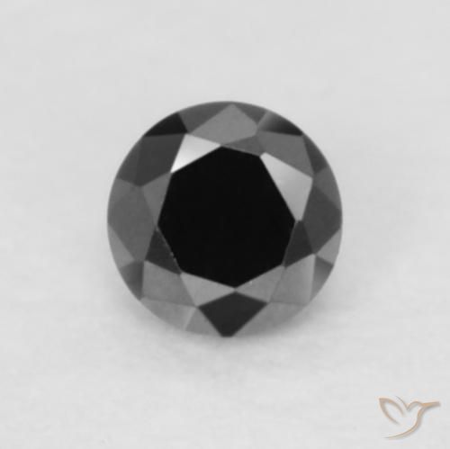 0.05ct 天然 黑色 钻石, 圆形的, 不透明