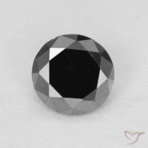 0.04ct 天然 黑色 钻石, 圆形的, 不透明