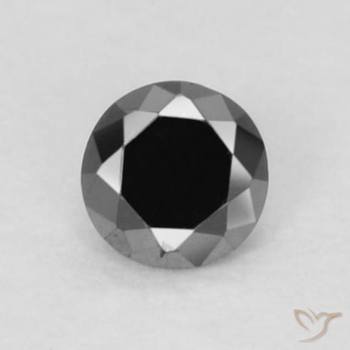 0.05ct 天然 黑色 钻石, 圆形的, 不透明