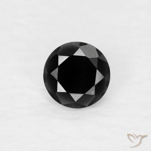 0.07ct 天然 黑色 钻石, 圆形的, 不透明