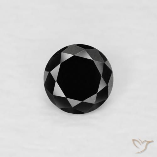 0.07ct 天然 黑色 钻石, 圆形的, 不透明