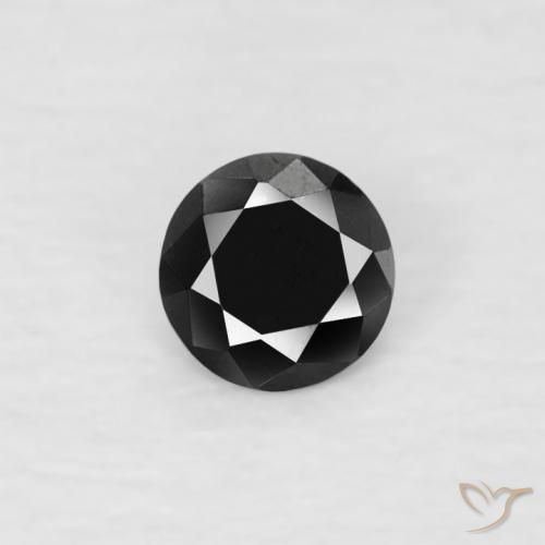 0.06ct 天然 黑色 钻石, 圆形的, 不透明