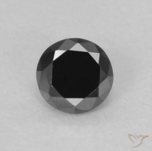 0.07ct 天然 黑色 钻石, 圆形的, 不透明