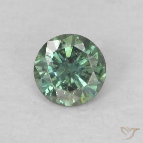 0.05ct 天然 绿色 钻石, 圆形的, VS