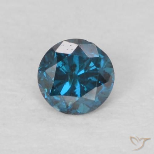 0.07ct 天然 蓝色 钻石, 圆形的, VS-SI