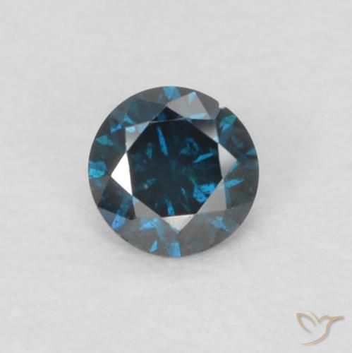 0.05ct 天然 蓝色 钻石, 圆形的, VS