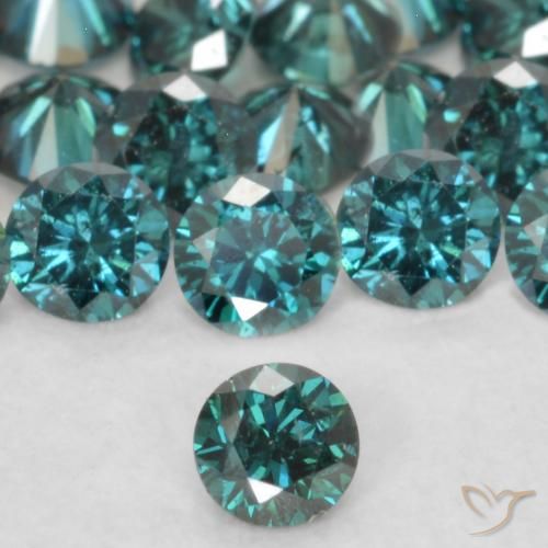 0.06ct 天然 绿色 钻石, 圆形的, VVS-VS