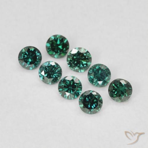 0.02ct 天然 绿色 钻石, 圆形的, VVS-VS