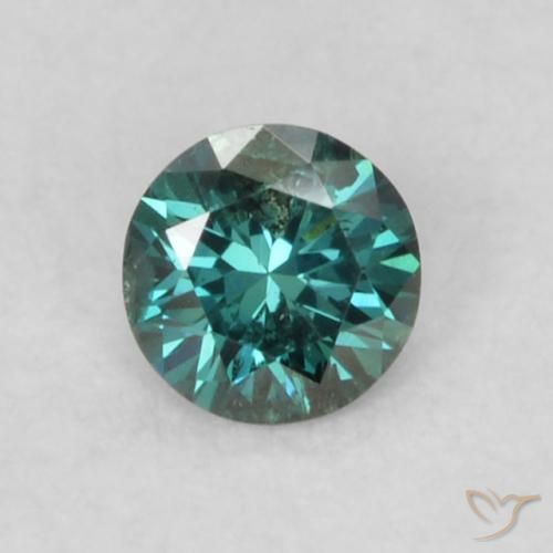 0.08ct 天然 绿色 钻石, 圆形的, VS