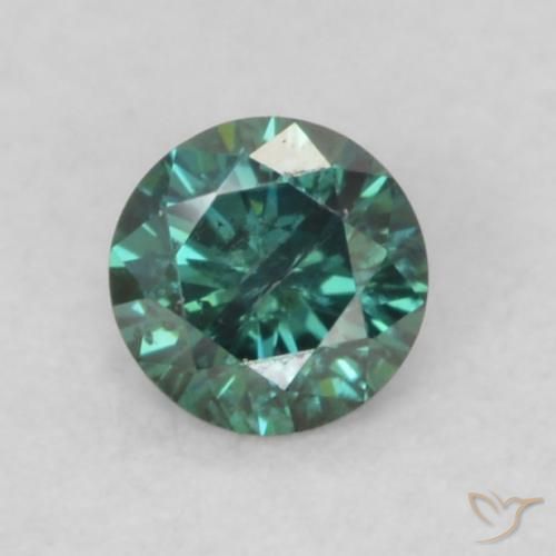 0.09ct 天然 绿色 钻石, 圆形的, VS