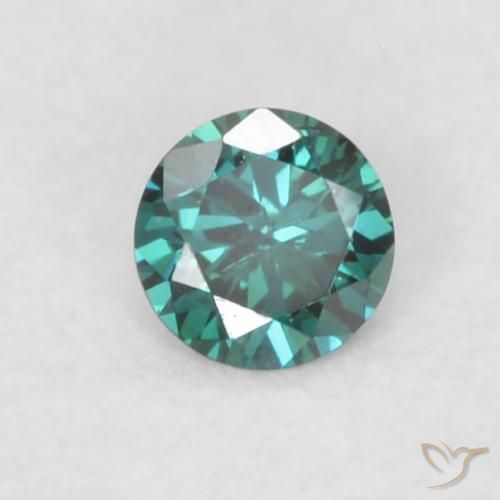 0.06ct 天然 绿色 钻石, 圆形的, VVS-VS