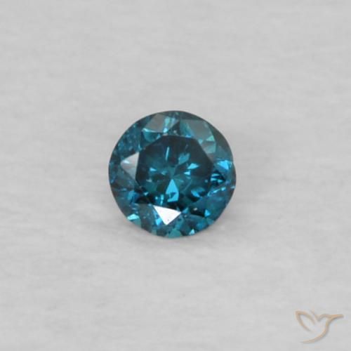 0.03ct 天然 蓝色 钻石, 圆形的, VVS-VS