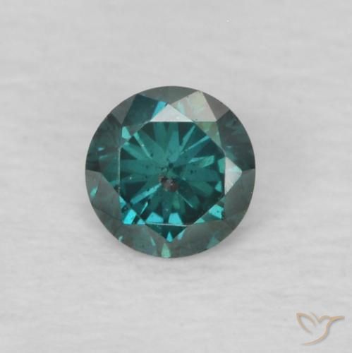 0.11ct 天然 绿色 钻石, 圆形的, VS