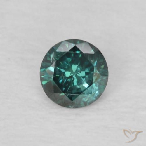 0.09ct 天然 绿色 钻石, 圆形的, VS
