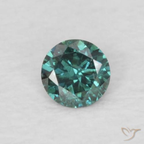 0.05ct 天然 绿色 钻石, 圆形的, VS