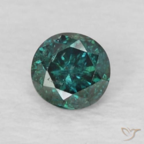 0.08ct 天然 绿色 钻石, 圆形的, VS
