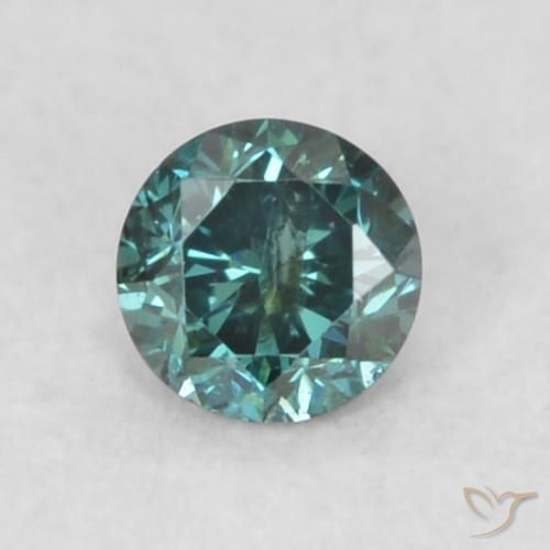 0.06ct 天然 绿色 钻石, 圆形的, SI