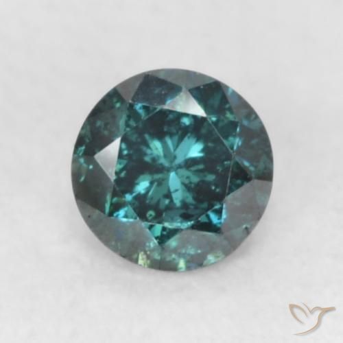 0.12ct 天然 蓝色 钻石, 圆形的, SI