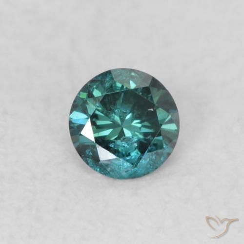 0.07ct 天然 蓝色 钻石, 圆形的, SI