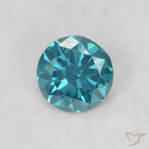 0.07ct 天然 蓝色 钻石, 圆形的, VVS-VS