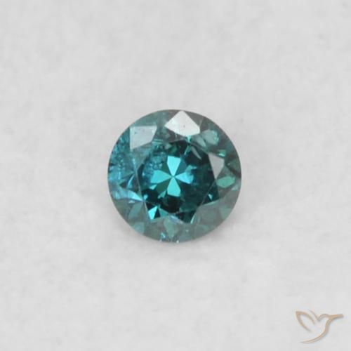 0.02ct 天然 蓝色 钻石, 圆形的, VS