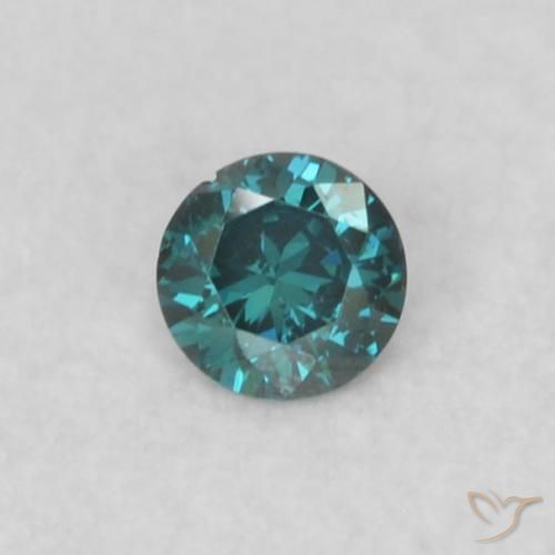 0.03ct 天然 蓝色 钻石, 圆形的, SI