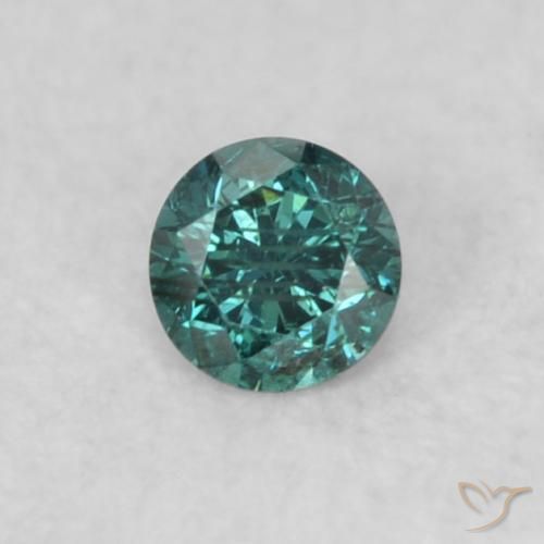 0.05ct 天然 绿色 钻石, 圆形的, SI