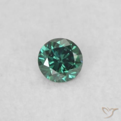 0.02ct 天然 绿色 钻石, 圆形的, VS