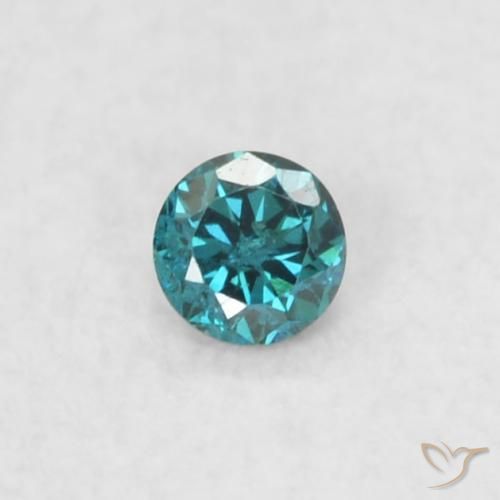 0.02ct 天然 蓝色 钻石, 圆形的, VS