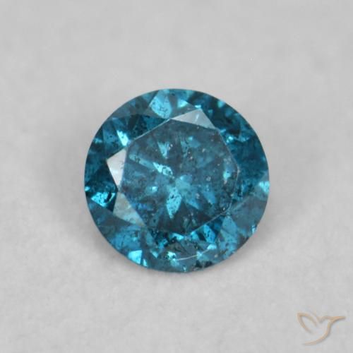 0.07ct 天然 蓝色 钻石, 圆形的, SI