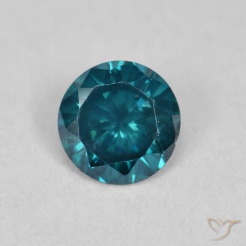 0.12ct 天然 蓝色 钻石, 圆形的, VVS-VS