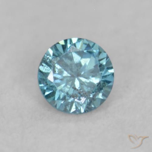 0.03ct 天然 蓝色 钻石, 圆形的, VVS-VS