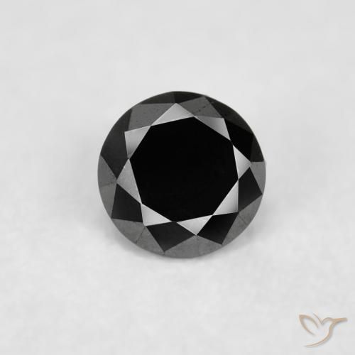 0.03ct 天然 黑色 钻石, 圆形的, 不透明
