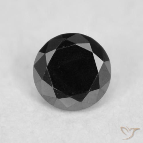 0.03ct 天然 黑色 钻石, 圆形的, 不透明